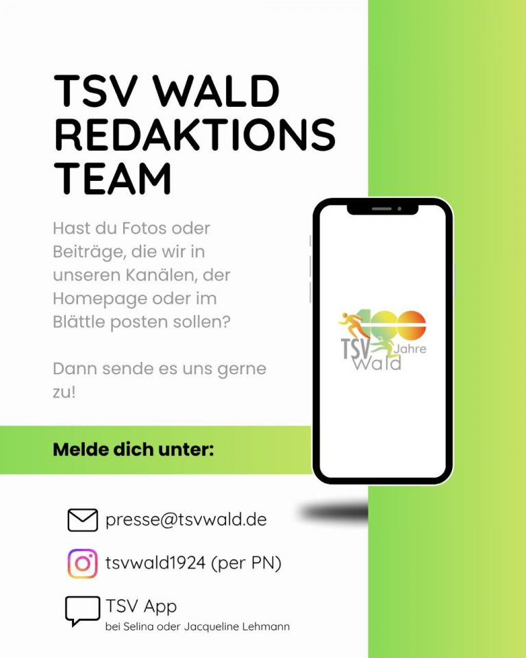 Mehr über den Artikel erfahren Redaktionsteam TSV Wald